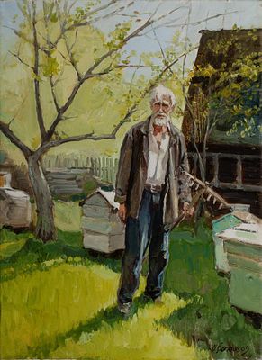 Богатов Илья "Пасечник" 2009 г. 70х51 см, холст, масло. Илья Александрович Богатов - Член Союза 