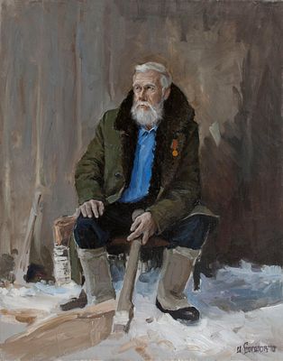 [Большой формат] Богатов Илья "Ветеран" 2010 г. 100х80 см, холст, масло. Илья Александрович 