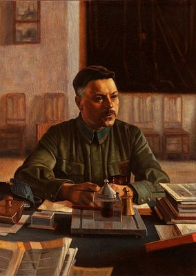 Бродский, Исаак. Портрет Климента Ворошилова в кабинете. Копия музейного уровня. 
Размер 