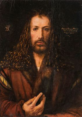 Дюрер, Альбрехт. Автопортрет в одежде, отделанной мехом. Копия музейного уровня. 
Размер 