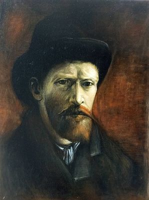 Винсент ван Гог. Автопортрет в темной фетровой шляпе. Копия музейного уровня. 
Размер оригинала 