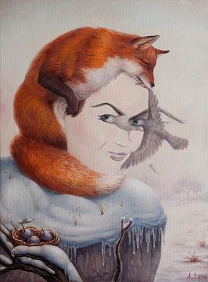 Восканян Артуш "Лисичка-сестричка" 2013 г., 60х80 см, холст, масло. Художник родился в 1966 
