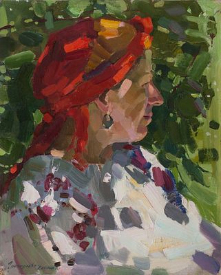 Григорьева-Климова, Ольга. "Портрет", 50х40 см, картон, масло. Ольга Вячеславовна 