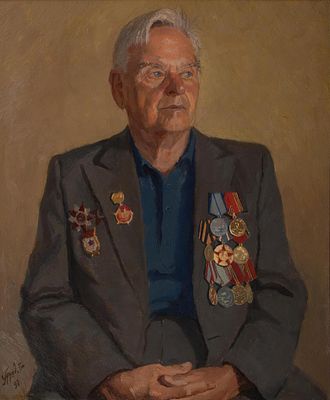 Грузд Валерий "Портрет деда" 1997 г., 60х51 см, холст, масло. Валерий Владимирович Грузд 