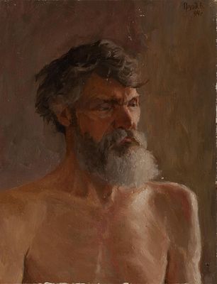 Грузд Валерий "Портрет Петра Ивановича" 1994 г., 47х37 см, холст, масло. Валерий Владимирович 