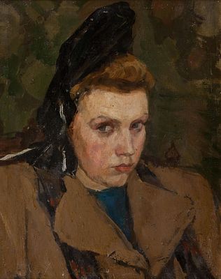 Гуляев Александр Георгиевич (1917-1995), ученик А. Осмёркина, &laquo;Портрет девушки&raquo; 36х27.5 см 1947 