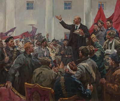 [Очень большой формат] Скорубский Павел Антонович (?) (1924-2008), "Выступление Ленина перед 