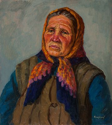 Богатырев Михаил Григорьевич (1924-1999гг.). Заслуженный художник России. Старая колхозница 