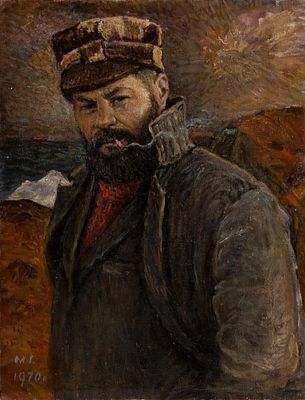 Гуменных Михаил Васильевич (1925-2016) &laquo;Автопортрет на Чукотке&raquo; 39х31 см, 1970 г. Холст, масло. 