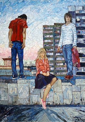 [Большой формат] Совков С. &laquo;Ангелы здесь больше не живут&raquo;, 120х85 см, 2008 г. Холст, масло. Совк 