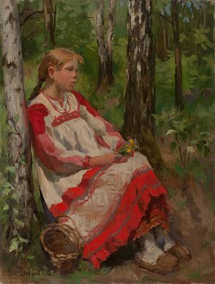 Зубцов Сергей.
В лесу, 2000г., 48х36см, холст, масло.
. Член Московского союза художников. 