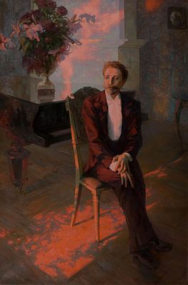 [Большой формат] Пирогов Александр. "Портрет А.Н. Скрябина" 123х83 см, 2008 г. Холст, масло. Изв 