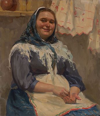 [Большой формат] Давлашян Алла "Посиделки", 2009г., 80х60 см. Холст, масло. Лауреат Золотого 