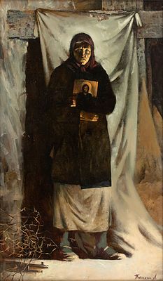 [Большой формат] Тюнькин Александр Евгеньевич, Лауреат Золотой Медали МФКД, &laquo;Молитва&raquo; 122x72 см 