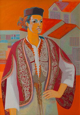 Даутова Ольга "Елена" 2012 г., 70х50 см, холст, темпера, акрил. Член Союза художников 