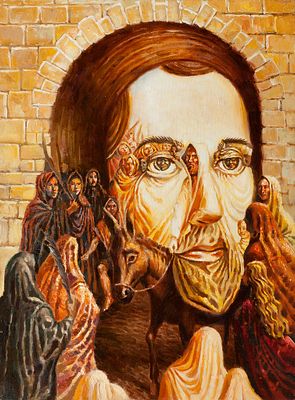 Джураев Нигмат "Въезд Иисуса Христа в Иерусалим (копия картины Октавио Окампы)" 2012 г., 80х60 