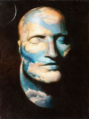 Джураев Нигмат "Будущее статуи (копия картины Рене Магритт)" 2012 г., 80х60 см, холст, масло. Ни 