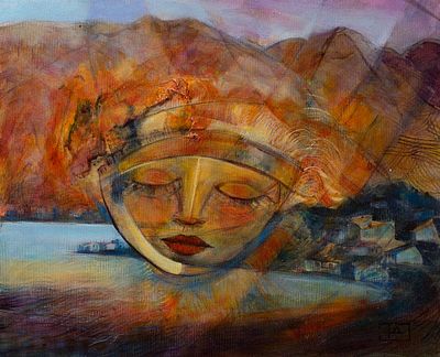 Димитриевич Ядранка "Спящее солнце" 2015 г., 40х50 см, холст, акрил. Ядранка Димитриевич 