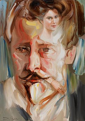 [Большой формат] Долинский Вадим "Серов" 2013 г., 100х70 см, холст, масло. Заслуженный художник 