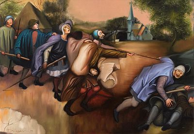 [Большой формат] Долинский Вадим "Брейгель" 2014 г., 70х100 см, холст, оргалит, масло. 