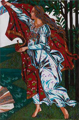 [Большой формат] Зияханов Хуршид "Посвящается Симонетте, модели Ботичелли" (правая часть) 2013 