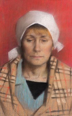 Киселева Екатерина "Женский портрет" 2008 г. 55х35 см, бумага, пастель. Екатерина Ивановна 