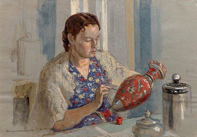 Комаров Евгений Иванович (1913-1995) "Мастер Кирпичникова Зинаида Александровна" 1959 г., 34,5 