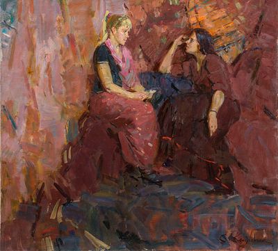 Кондратюк Сергей "Диалог" 2016 г. 80х90 см, холст, масло. Сергей Анатольевич Кондратюк 
Родился 