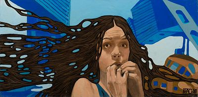 [Большой формат] Красная Анна "Ривер (Серия &laquo;Кадры из фильмов&raquo;)" 2008 г. 60х120 см, холст, масло. 