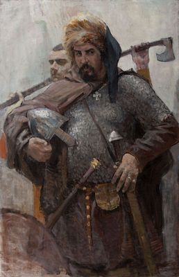 [Большой формат] Куртасов Андрей "Витязи" 2010 г., 140х90 см, холст, масло. Андрей Викторович 