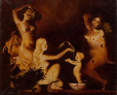 Лойко Анастасия "Банька" 2009 г. 41х50 см, холст, масло. Анастасия Сергеевна Лойко 
В 2003-2008 