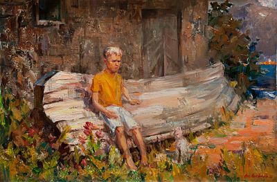 Лысенко Андрей "Детские думы" 2010 г. 60х90 см, холст, масло. Андрей Станиславович Лысенко - 