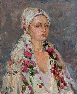 Лысяк Валерия "Женский портрет" 2011 г. 55х45 см, холст, масло. Валерия Юрьевна Лысяк родилась 