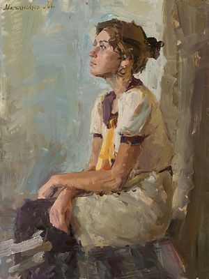 Малинина Мария "В ожидании" 2013 г., 89х69 см, холст, масло. Мария Малинина родилась в 1992 