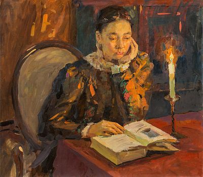 Малинина Мария "Наедине с автором" 2015 г., 75х86 см, холст, масло. Мария Малинина родилась в 