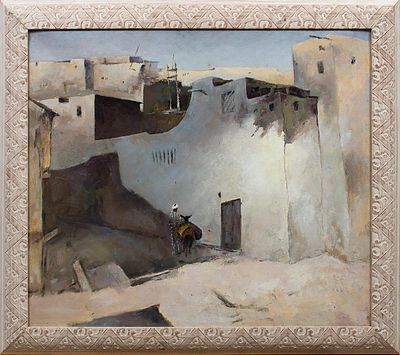 Сардор Алабергенов. Трактовка творчества великого Мисеенко Е.Е. "Старая Бухара" 2006 г., 61х70 