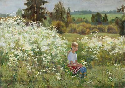 Мурашёва Елена "Июль" 2004 г., 50х70 см, холст, масло. Родилась в 1982 г. Ленинграде. Окончила 