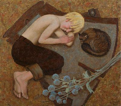 Панов Игорь "Старое пальто" 2008 г., 63х70 см, холст, масло. Лауреат Золотого Знака МФКД. Игорь 