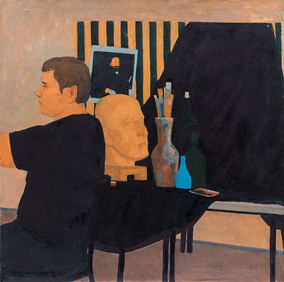 [Большой формат] Полковниченко Алла Константиновна "Илья за работой" 2012 г., 99,5 х 99,7 см 