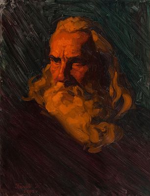 Попов Павел Петрович "Фарисей. Этюд" 2002 г., 57,5 х 45 см, бумага, масло. Оформлена в раму. В 