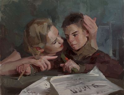 Прядко Юрий "9-ое мая" 2009 г., 50х65 см, холст, масло. Юрий Юрьевич Прядко 
Живописец. Родился 