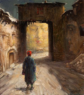 Ахмедов Сирожиддин "Город" 2012 г., 65х49 см, холст, масло. Сирожиддин Ахмедов родился 1979 г. 