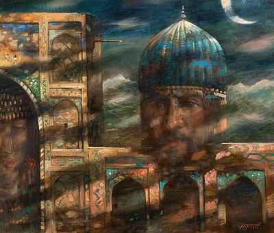 Ахмедов Сирожиддин "Купол-рыцарь" 2012 г., 70х60 см, холст, масло. Сирожиддин Ахмедов родился 