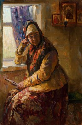 Калинин Михаил "Отдых", 2008 г., 90х60 см, холст, масло. Лауреат Золотого Знака и Грантов 