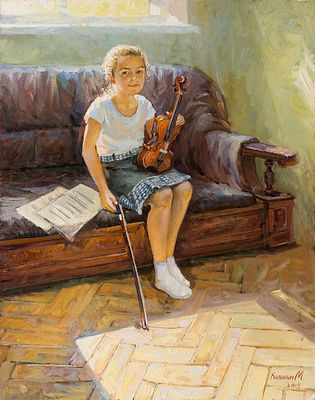 Калинин Михаил "Перед выступлением" 90х70 см, 2015 г. Холст, масло. Лауреат Золотого Знака и 