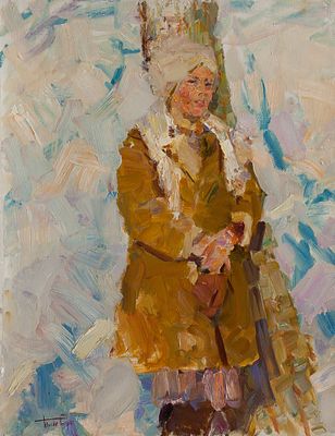 Теняев Олег Анатольевич (1960-2023). &laquo;Этюд к картине "Дыхание весны"&raquo;, 72x57 см, 2005 г. Холст 