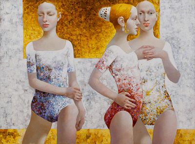 Умаров Бахтиёр "Гимнастки" 2013 г., 60х80 см, холст, масло. Заслуженный художник Европы 