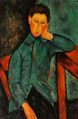 Модильяни, Амедео.
Мальчик. Копия музейного уровня. Оригинал написан в 1918г. и сейчас 