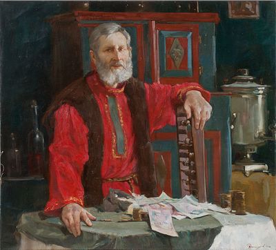 [Большой формат] Давлашян Алла "Купец", 110х95 см, 2011г. Холст, масло. Лауреат Золотого знака 