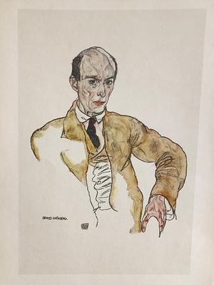 Эгон Шиле, Портрет Арнольда Шронберга, 
Репродукция. Бумага мелованная матовая 250гр.\м.
34х23 